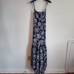 Ladies SZ 0 Madewell Blue/White Floral Slip Maxi Dress